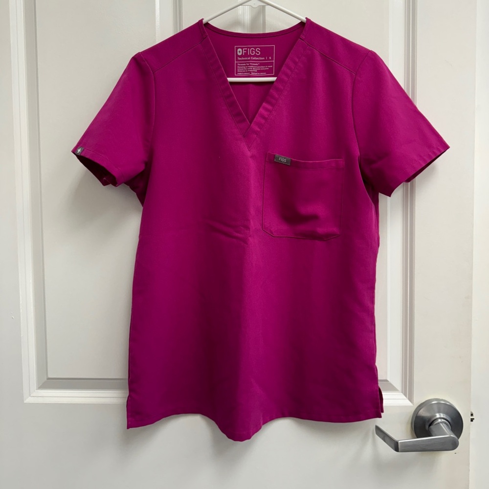 Womens Figs Scrub Top Raspberry Sorbet